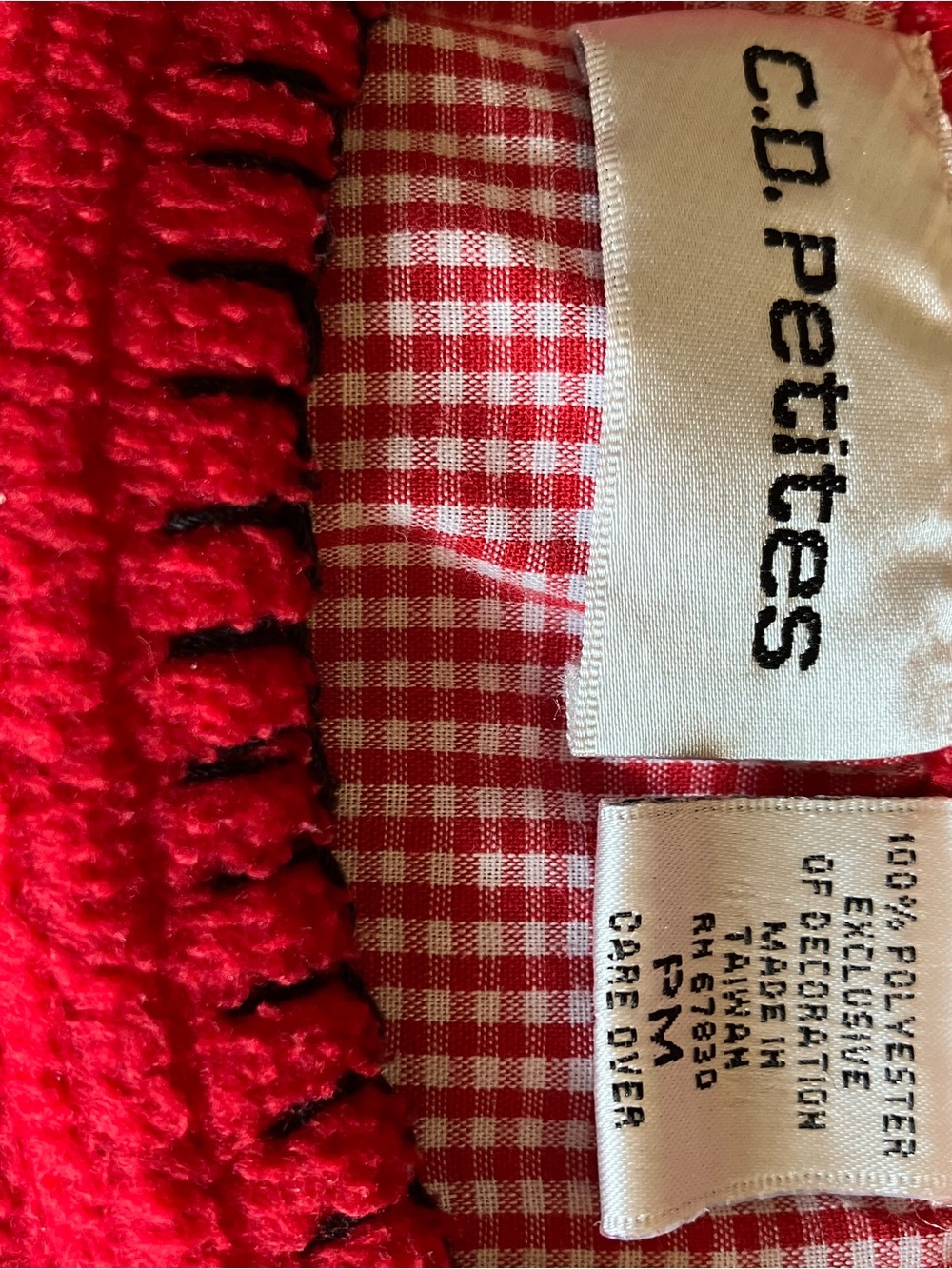 Cathy Daniels C.D. Petites Red Crewneck cozy Christmas cat pullover. Size PM - Picture 5 of 9
